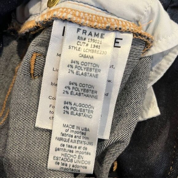 FRAME Le Crop Mini Boot Jeans Dark Whisker Wash Raw Hem Size 25 - Picture 9 of 14
